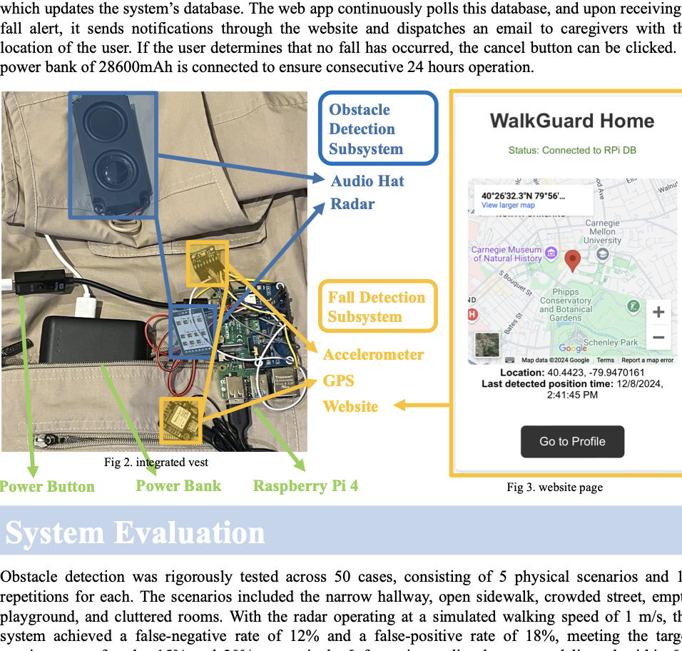 Screenshot of WalkGuard hardware and software system